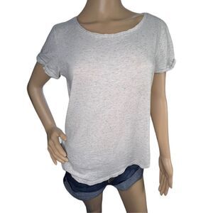 H&M Short Sleeve Light Grey Speckled T-Shirt